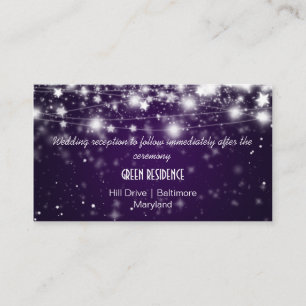 Carte D'accompagnement Élégantes Étoiles brillantes Mariage violet Insert