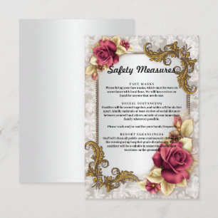 Carte D'accompagnement Élégantes mesures de sécurité des Mariages de Rose