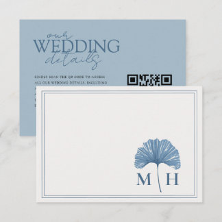 Carte D'accompagnement Élégants détails de mariage au monogramme botaniqu