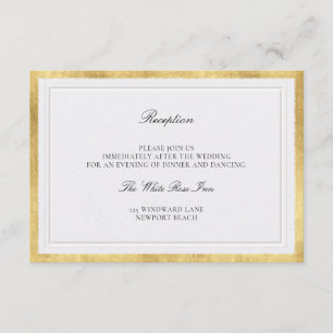 Carte D'accompagnement Élégants Détails de Mariage Moderne Classique Perl