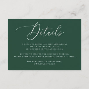Carte D'accompagnement Élégants détails de mariage moderne sombre bois ve