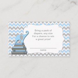 Carte D'accompagnement Elephant Baby shower diaper billets de tombola ble