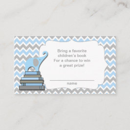Carte D'accompagnement Elephant Baby shower livre tombole billets bleu