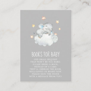 Carte D'accompagnement Elephant Boy Livres de Baby shower gris pour béb