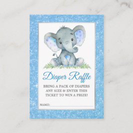 Carte D'accompagnement Eléphant Diaper Raffle Douche Parties scintillant 
