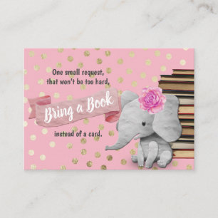 Carte D'accompagnement Eléphant Girl Apporter un Baby shower de livre Ins