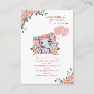 Carte D'accompagnement Elephant Girl Baby shower, Livres pour bébé