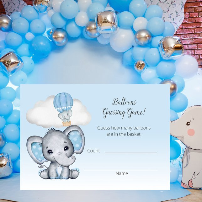 Carte D'accompagnement Elephant Hot Air Balloon Baby Boy Chien d'attente (Créateur téléchargé)