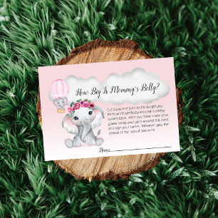 Carte D'accompagnement Elephant Hot Air Balloon Maman's Belly Taille bébé