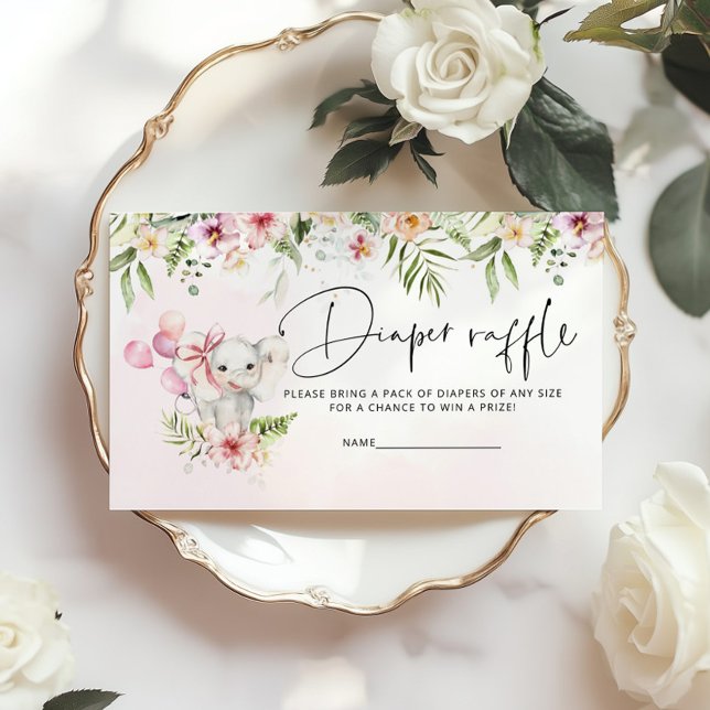 Carte D'accompagnement Elephant, Petit tirage de tombole de la couche d'a (Créateur téléchargé)