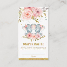 Carte D'accompagnement Eléphant Twin Girls Baby shower Déchets Raffle