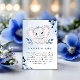 Carte D'accompagnement Elephant with Blue Anemones Livres pour bébé