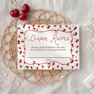 Carte D'accompagnement Elle est la cerise sur le ticket de tombola couche