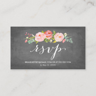 Carte D'accompagnement Email floral RSVP de mariage de tableau de