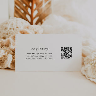 Carte D'accompagnement EMELIA Black White Simple QR Code Cadeau Registre