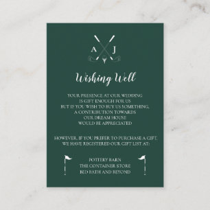 Carte D'accompagnement Emerald Green Modern Minimaliste Mariage de golf