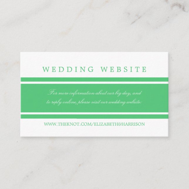 Carte D'accompagnement Emerald Green Site Mariage moderne (Devant)