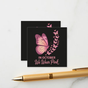 Carte D'accompagnement En octobre Papillon Rose Poitrine