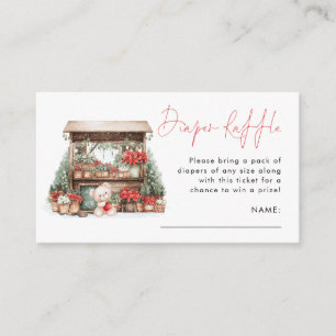 Carte D'accompagnement en vichy Marché de Noël Déchets Raffle Baby Showe
