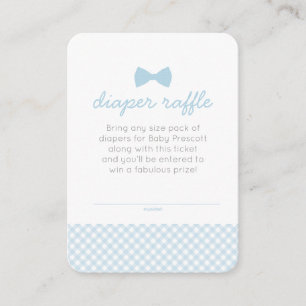 Carte D'accompagnement en vichy noeud cravate baby shower billet de tirag