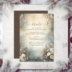 Carte D'accompagnement Enchanter Jardin d'hiver Détails du Mariage Floral
