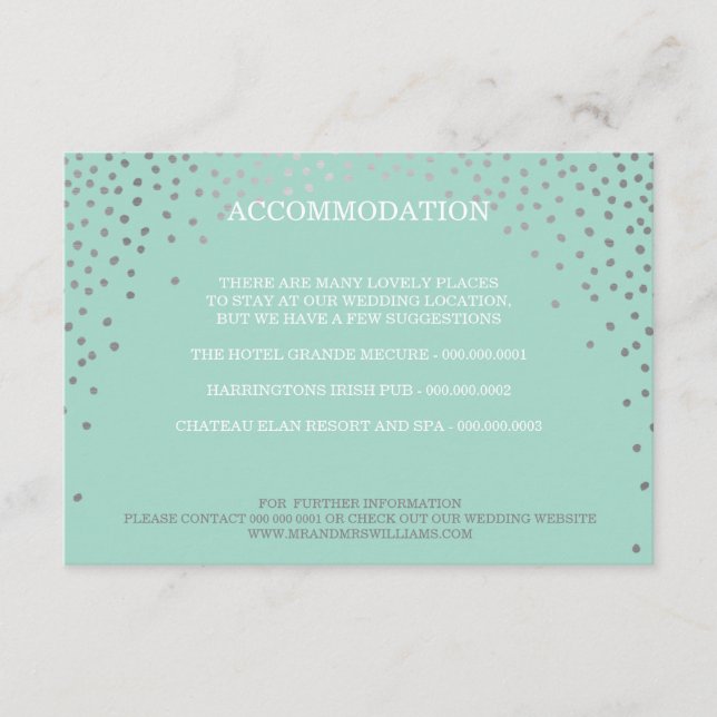 Carte D'accompagnement ENCLOSURE chic rustique mini confettis argent ment (Devant)