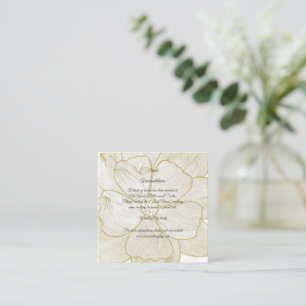 Carte D'accompagnement Enclosure de mariage floral ligne dorée élégante