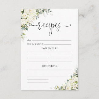 Carte D'accompagnement Enclosure de réception de mariage floral blanc élé