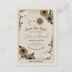 Carte D'accompagnement Enregistrer la date Tarot Sun Moon Aligné Mariage