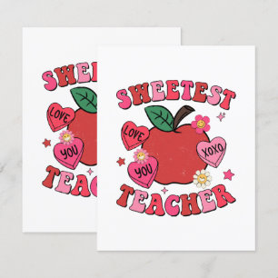 Carte D'accompagnement Enseignant le plus doux Valentines Coeurs de jour