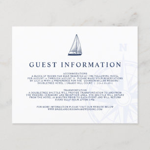 Carte D'accompagnement Ensemble de mariage nautique à la voile Amour pren