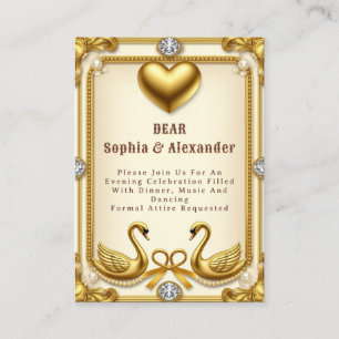 Carte D'accompagnement Ensemble d'informations de mariage Pearl Swan