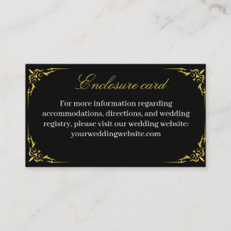 Carte D'accompagnement Enveloppe de mariage géométrique noir et or élégan