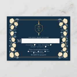Carte D'accompagnement Epée & Bouclier Imaginaire médiéval Mariage RSVP B