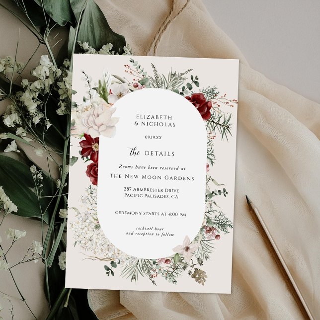 Carte D'accompagnement Épinette et dentelle | Détails sur le Mariage Flor (Créateur téléchargé)