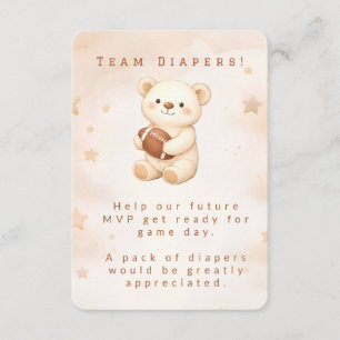 Carte D'accompagnement Équipe Ours en Peluche Aquarelle Football