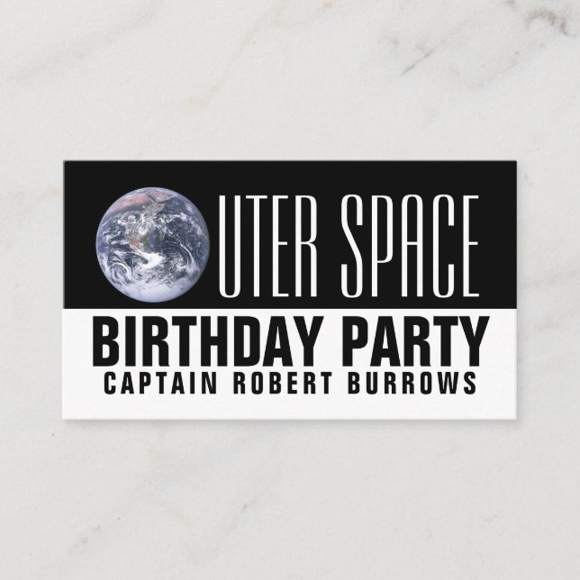 Carte D'accompagnement Espace extra-atmosphérique, Billet d'anniversaire  (Devant)