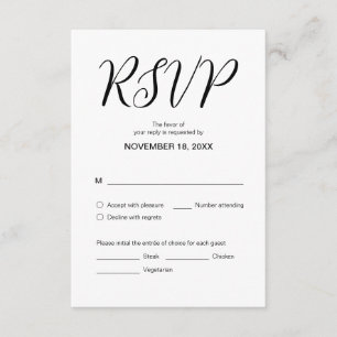 Carte D'accompagnement Esthétique moderne, Dîner Mariage RSVP, Répondre