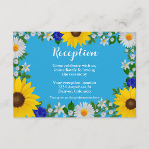 Carte D'accompagnement Eté Sky Blue Floral Mariage Réception