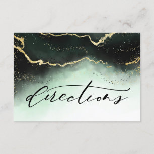 Carte D'accompagnement Ethereal Mist Ombre Emerald Mariage Directions