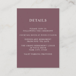 Carte D'accompagnement Ethereal Pink MARIAGE détails de l'hôtel Logement