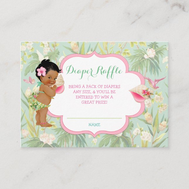 Carte D'accompagnement Ethnic Baby Girl Tropical Luau Hawaiian (Devant)