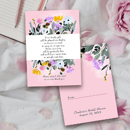 Carte D'accompagnement Étiquette Cadeau Pelouse de Fleur Sauvage Jolie po