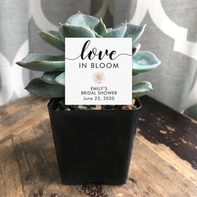 Carte D'accompagnement Étiquette de faveur de douche nuptiale fleur en fl (Créateur téléchargé)