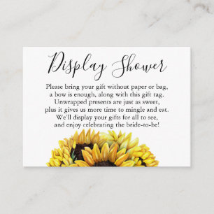 Carte D'accompagnement Étiquette Fête des mariées d'aquarelle Sunflower N