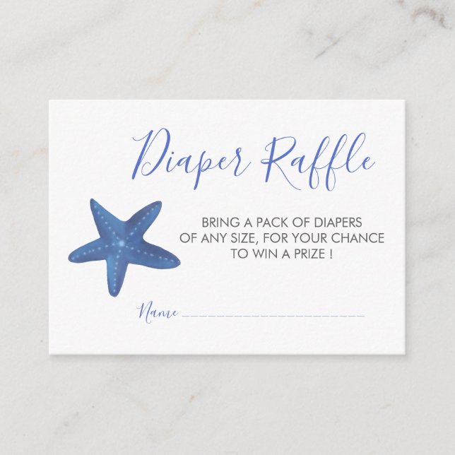 Carte D'accompagnement Étoile de mer | Baby shower océanique, baril (Devant)