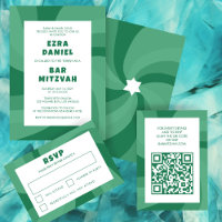 Étoile moderne de David QR Code Bar Bat mitzvah
