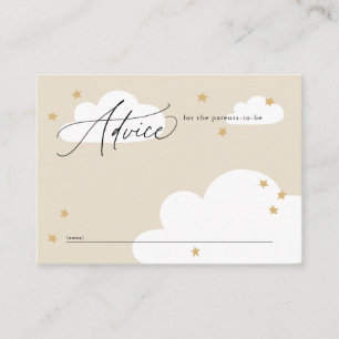 Carte D'accompagnement Etoiles et nuages Neutre Beige Baby shower Conseil