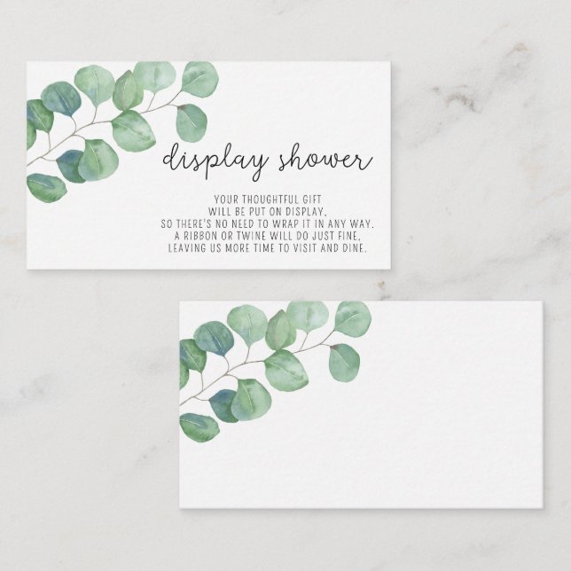 Carte D'accompagnement Eucalyptus - Affichage pour la douche (Devant / Derrière)