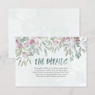 Carte D'accompagnement Eucalyptus bleu poussiéreux aquarelle Vert 